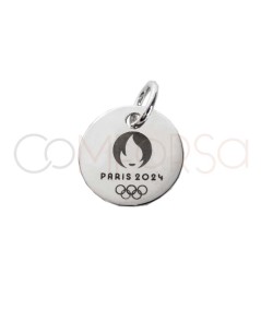 Engraving + Sterling silver 925 Paris 2024 Olympic Games logo medallion 10mm
