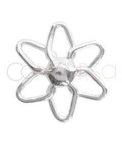 Sterling silver 925 spiked petal flower connector 20mm