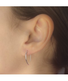 Sterling silver 925 rigid open drop earring 10 x 20mm