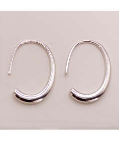 Sterling silver 925 rigid round drop earrings 12 x 19mm