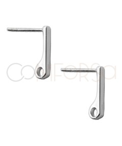 Sterling silver 925 plain earring with back jumpring 3 x 14mm