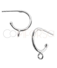 Sterling silver 925 hoop earring with jumpring and ball 12mm