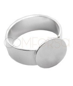 Sterling Silver 925 Adjustable Plate Ring 11 mm