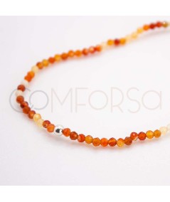 Sterling silver 925 elastic bracelet with orange Agate stones