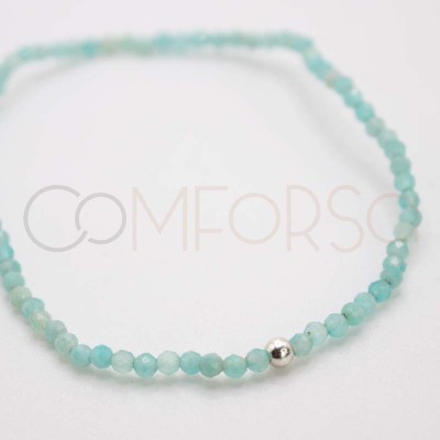 Sterling silver 925 elastic bracelet with Amazonite stones