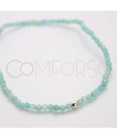 Sterling silver 925 elastic bracelet with Amazonite stones