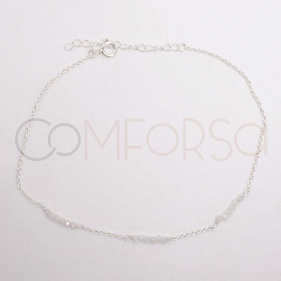 Sterling silver 925 anklet with intercalated Moonstones