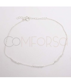 Sterling silver 925 anklet with intercalated Moonstones