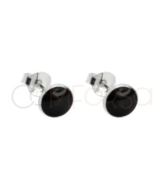 Sterling silver 925 mini onyx chaton earring 6mm