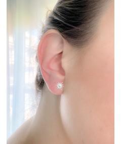 Sterling silver 925 enamelled cherry earrings 6.5 x 10mm