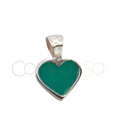 Sterling silver 925 mini mint green heart pendant 5mm