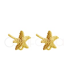 Gold-plated sterling silver 925 starfish earring finding 12mm