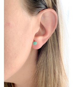 Sterling silver 925 mini turquoise chaton earring 6mm
