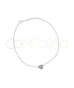 Sterling silver 925 mini heart anklet 22 + 4cm