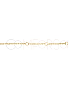 Gold-plated sterling silver 925 twisted rope anklet 22 + 4cm