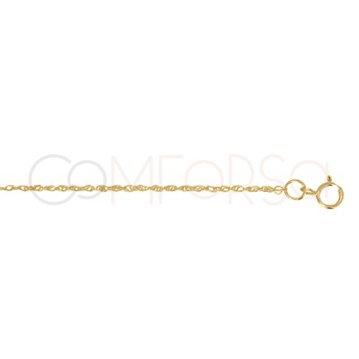 Gold-plated sterling silver 925 twisted rope anklet 22 + 4cm