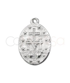 Sterling silver 925 Virgin of the Miraculous medallion 12 x 17mm