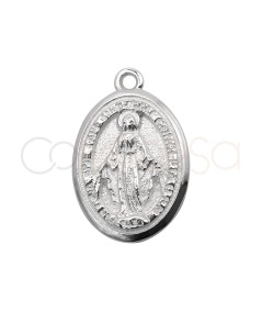 Sterling silver 925 Virgin of the Miraculous medallion 12 x 17mm