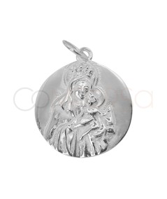 Sterling silver 925 Virgin of Carmel classic medallion 18mm