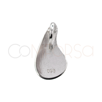 Sterling silver 925 mini drop shaped pendant 8.5 x 14mm