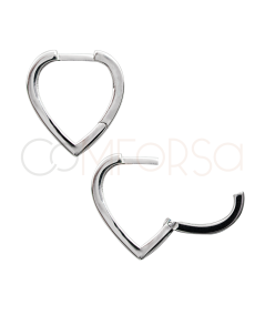 Sterling silver 925 drop hoop earring 15mm