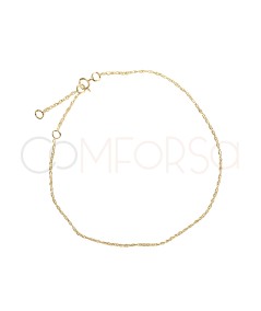 Gold-plated sterling silver 925 Twisted Rope bracelet 16 + 4cm