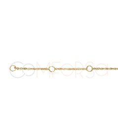 Gold-plated sterling silver 925 Twisted Rope bracelet 16 + 4cm