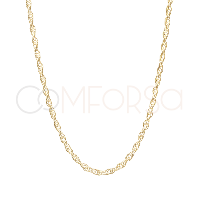 Gold-plated sterling silver 925 Twisted Rope chain 40cm