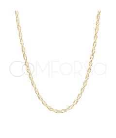 Gold-plated sterling silver 925 Twisted Rope chain 40cm