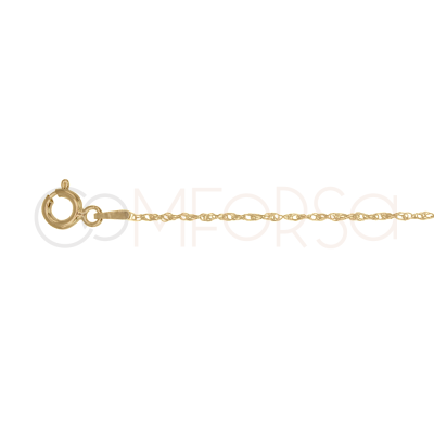 Gold-plated sterling silver 925 Twisted Rope chain 45cm