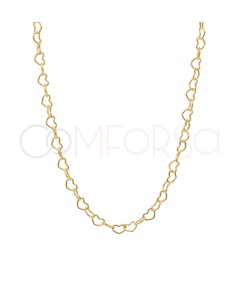 Gold-plated sterling silver 925 hearts choker 40cm + 6cm