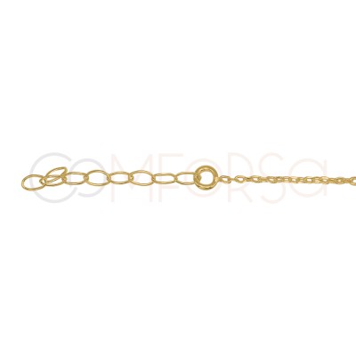 Gold-plated sterling silver 925 bracelet with central zirconia 17 + 3cm