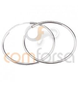 Sterling silver 925 Hoop earring 2 mm thick 35 cm