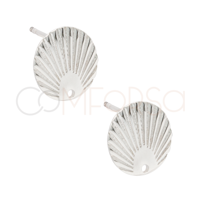 Sterling silver 925 wavy earrings 12.5mm