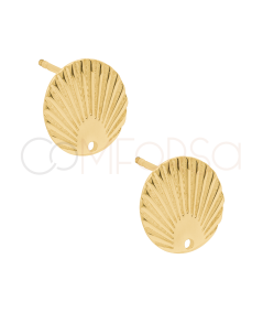 Gold-plated sterling silver 925 wavy earrings 12.5mm