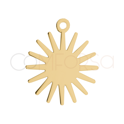 Gold-plated sterling silver 925 sun shaped pendant 25mm