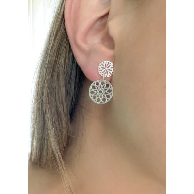 Sterling silver 925 cut-out flower earrings 10mm