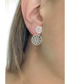 Sterling silver 925 cut-out flower earrings 10mm