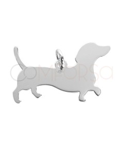 Sterling silver 925 Dachshund silhouette pendant 25 x 12mm