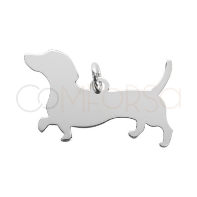 Sterling silver 925 Dachshund silhouette pendant 25 x 12mm