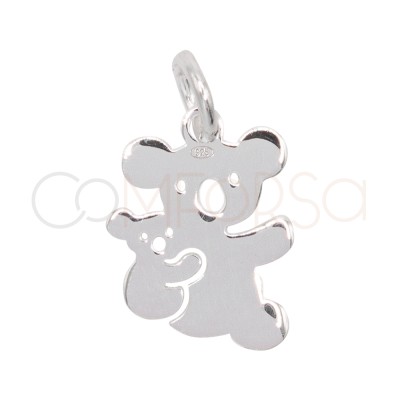 Sterling silver 925 koala with baby pendant 9 x 10mm