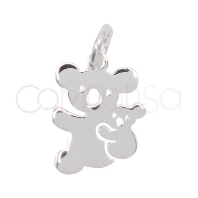 Sterling silver 925 koala with baby pendant 9 x 10mm