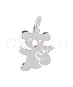 Sterling silver 925 koala with baby pendant 9 x 10mm