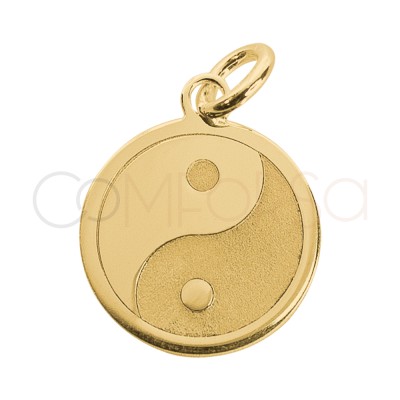 Gold-plated sterling silver 925 Ying Yang pendant 12mm