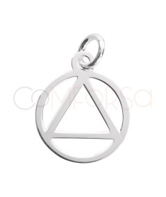 Sterling silver 925 Delta triangle pendant 12mm