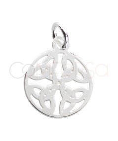 Sterling silver 925 cut-out Celtic knot pendant 12mm