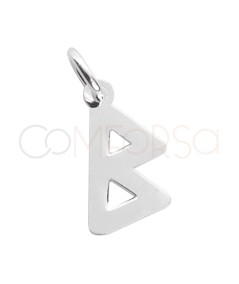 Sterling silver 925 Berkana rune pendant 5.4 x 9.5mm