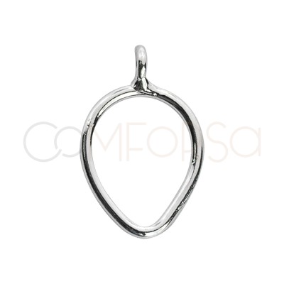 Sterling silver 925 inverted drop pendant 10 x 12mm