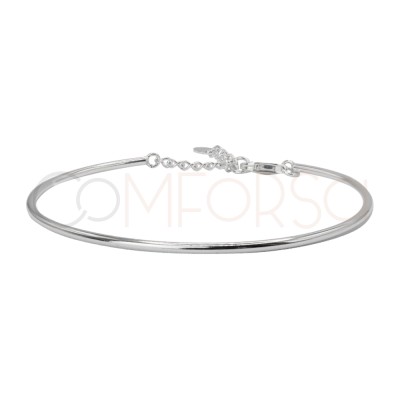 Sterling silver 925 rigid tube bracelet 16cm + 4cm