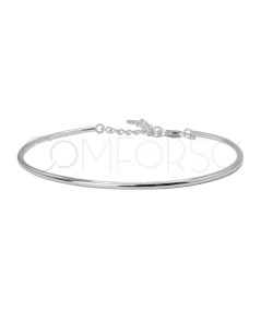 Sterling silver 925 rigid tube bracelet 16cm + 4cm